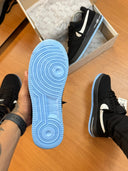 Nike Air Force Camurça Nobuk Preto/Azul